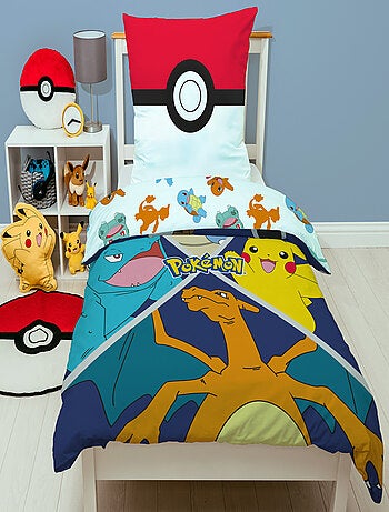Completo Letto Bambino Pokémon, Microfibra Oeko-Tex, Reversibile, Letto 1 piazza, EVOLUTION