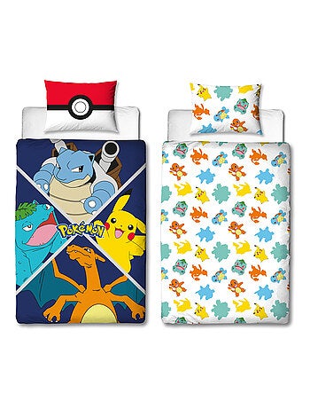 Completo Letto Bambino Pokémon, Microfibra Oeko-Tex, Reversibile, Letto 1 piazza, EVOLUTION