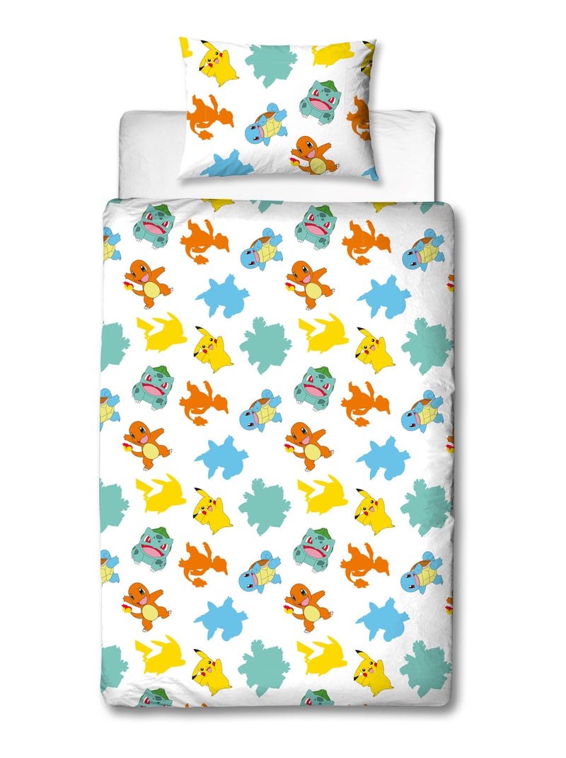 Completo Letto Bambino Pokémon, Microfibra Oeko-Tex, Reversibile, Letto 1 piazza, EVOLUTION Blu - Kiabi