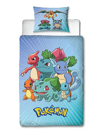 Completo Letto Bambino Pokémon, Microfibra Oeko?Tex, Stampa Reversibile, Singolo, STARTER