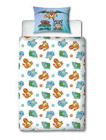 Completo Letto Bambino Pokémon, Microfibra Oeko?Tex, Stampa Reversibile, Singolo, STARTER