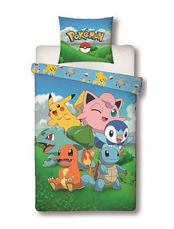 Completo Letto Bambino Pokémon, Microfibra Oeko?Tex, Stampato Reversibile, Letto Singolo, PIKACHU