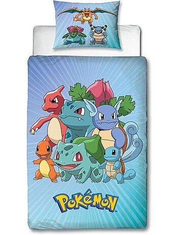 Completo Letto Bambino Pok?mon, Microfibra Oeko?Tex, Stampa Reversibile, Singolo, STARTER