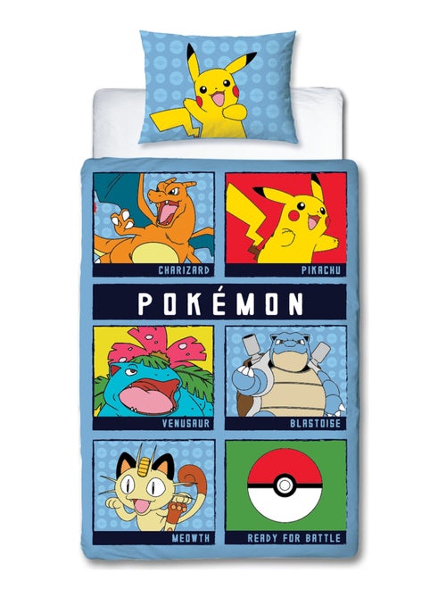 Completo letto bambino stampato e reversibile Pokémon BATTLE, copripiumino 140x200 cm - Kiabi Completo letto bambino stampato e reversibile Pokémon BATTLE, copripiumino 140x200 cm - Kiabi