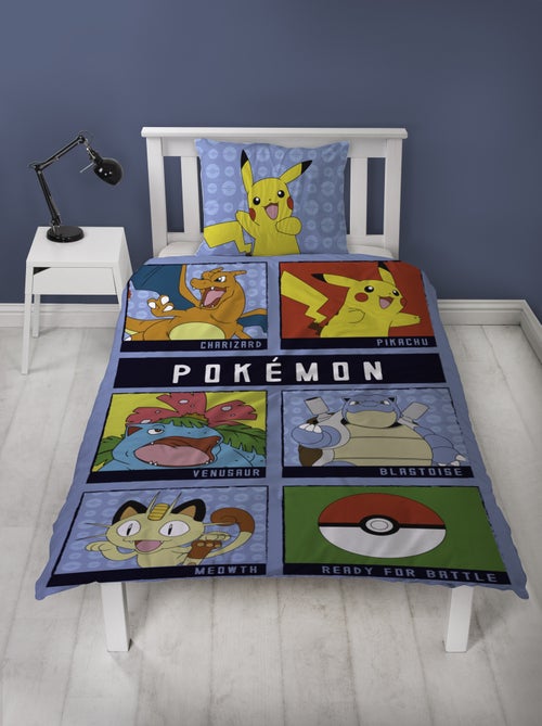 Completo letto bambino stampato e reversibile Pokémon BATTLE, copripiumino 140x200 cm - Kiabi Completo letto bambino stampato e reversibile Pokémon BATTLE, copripiumino 140x200 cm - Kiabi