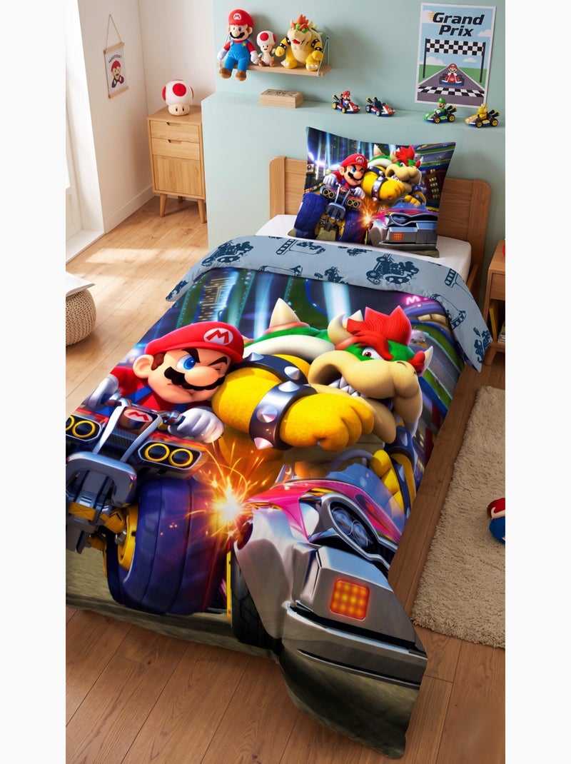 Completo Letto Bambino Stampato Reversibile Mario KART Nero - Kiabi