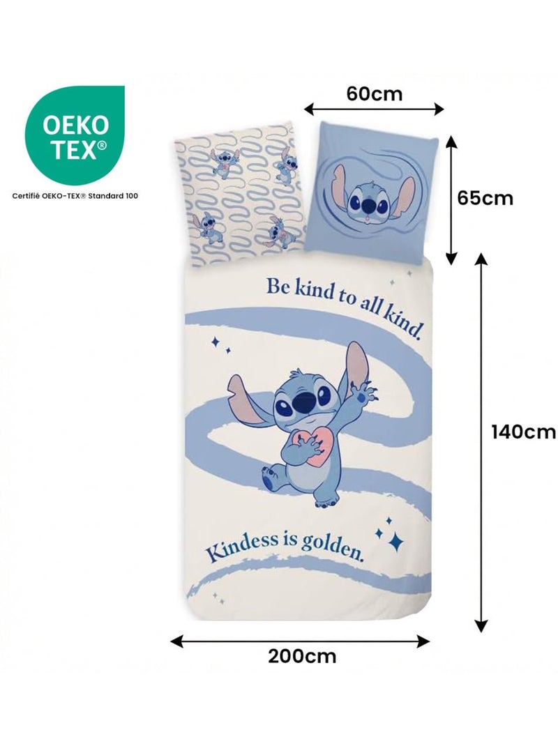 Completo letto bambino Stitch reversibile – 100% cotone Blu - Kiabi
