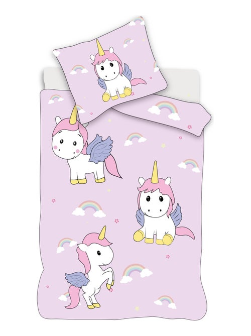 Completo Letto Bebè Cotone Reversibile Unicorno Arcobaleno - Kiabi Completo Letto Bebè Cotone Reversibile Unicorno Arcobaleno - Kiabi