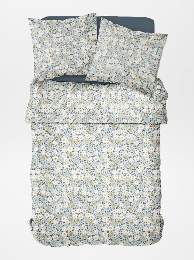 Completo letto con stampa a fiori - 2 piazze BIANCO - Kiabi