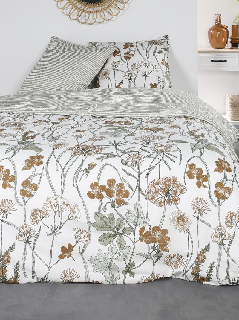 Completo letto con stampa a fiori - 2 piazze BIANCO - Kiabi