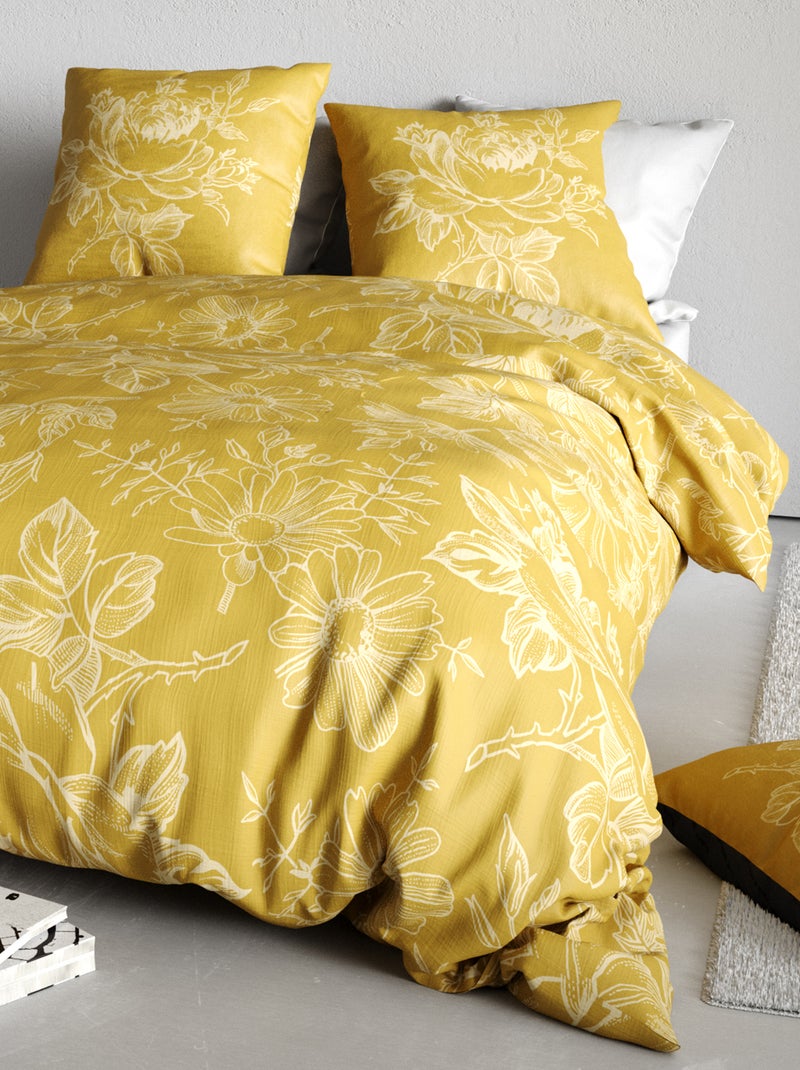 Completo letto con stampa a fiori - 2 piazze BIANCO - Kiabi