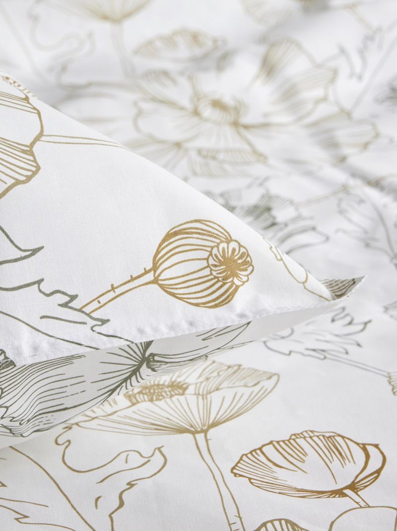 Completo letto con stampa a fiori - 2 piazze BIANCO - Kiabi