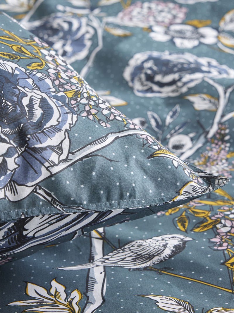 Completo letto con stampa a fiori - 2 piazze BLU - Kiabi