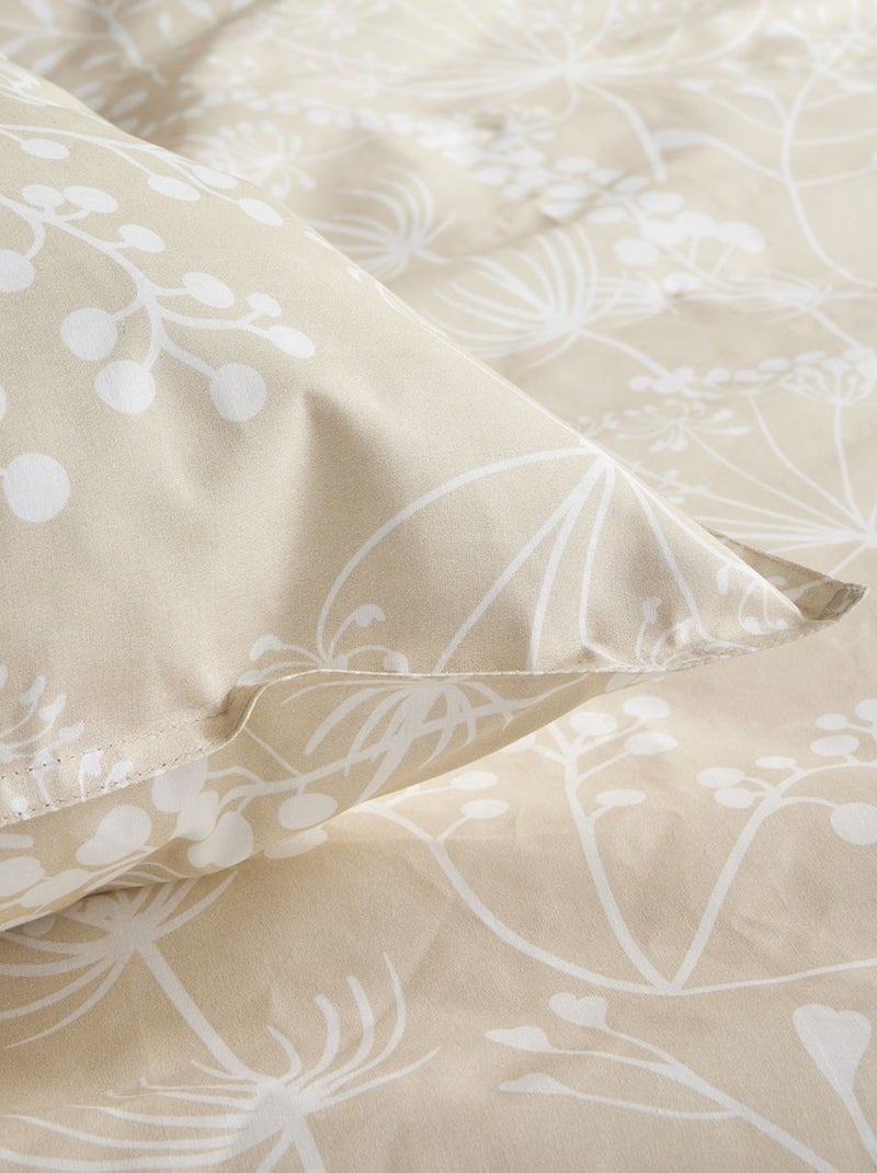 Completo letto con stampa a fiori - 2 piazze MARRONE - Kiabi