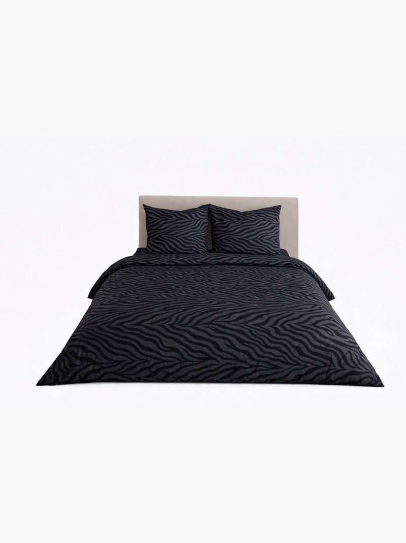 Completo letto con stampa animalier Nero - Kiabi