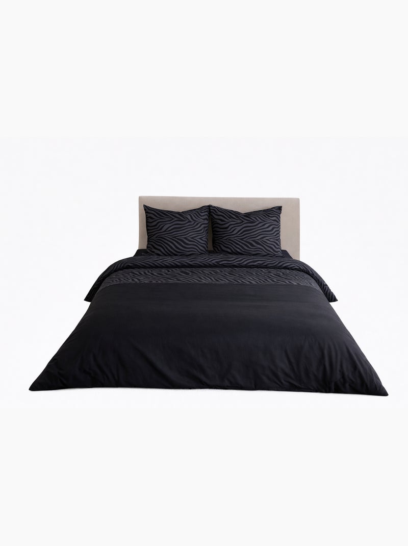 Completo letto con stampa animalier Nero - Kiabi