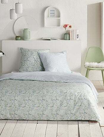 Completo letto con stampa double face vichy - 2 piazze