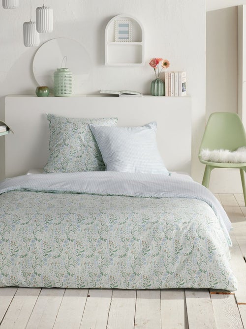 Completo letto con stampa double face vichy - 2 piazze - Kiabi