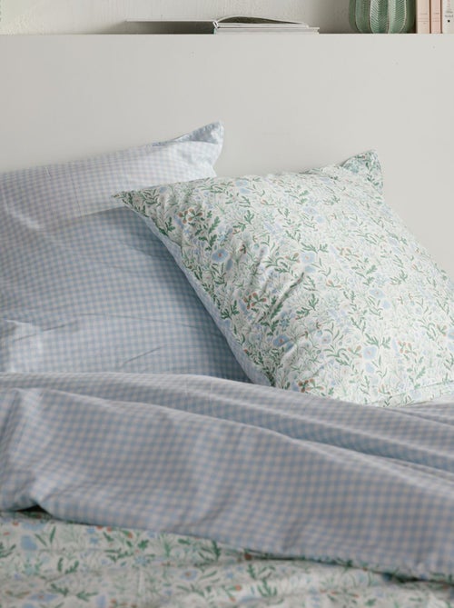 Completo letto con stampa double face vichy - 2 piazze - Kiabi