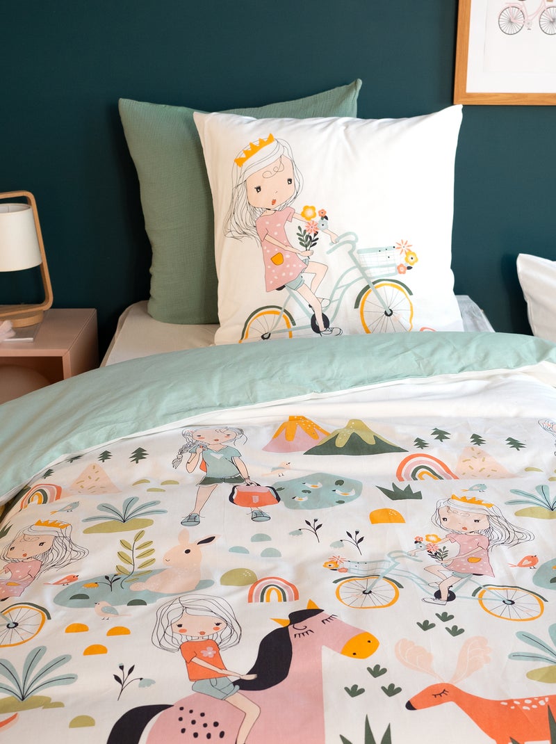 Completo letto con stampa fantasia - 1 piazza Bianco - Kiabi
