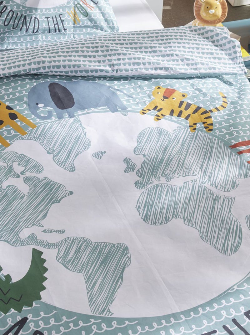 Completo letto con stampa fantasia - 1 piazza Blu - Kiabi