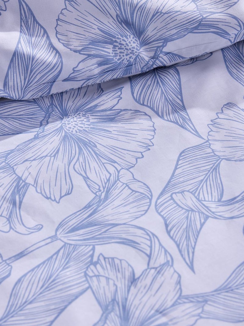 Completo letto con stampa floreale - 2 piazze Blu - Kiabi