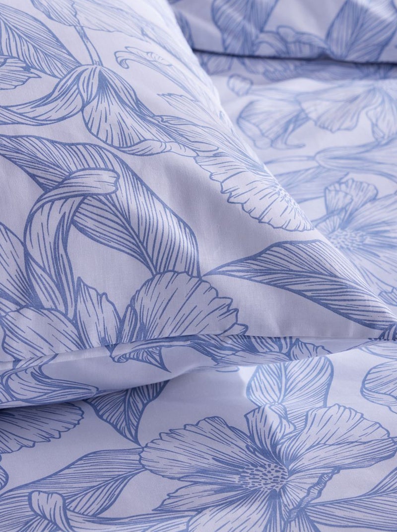 Completo letto con stampa floreale - 2 piazze Blu - Kiabi