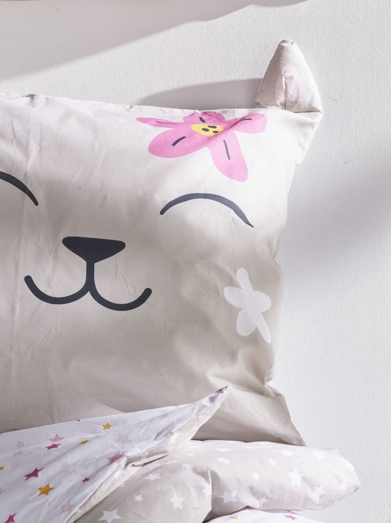 Completo letto con stampa gatto - 1 piazza Beige - Kiabi