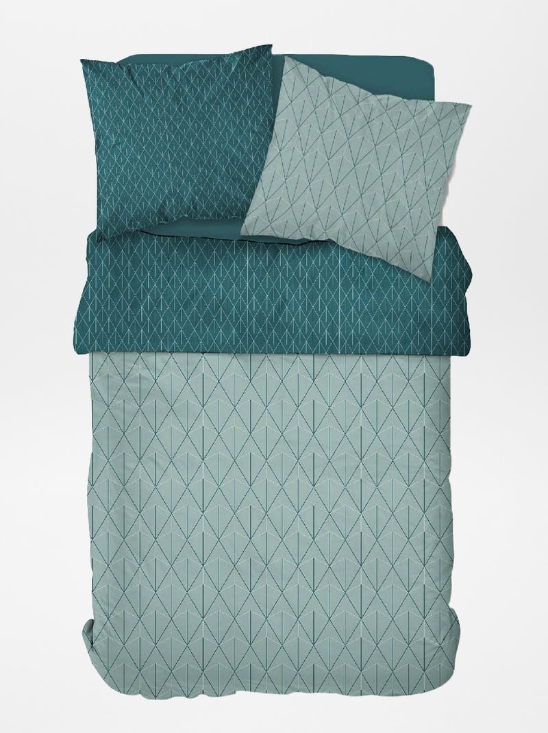 Completo letto con stampa grafica - 2 piazze VERDE - Kiabi