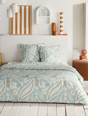 Completo letto con stampa piume - 2 piazze