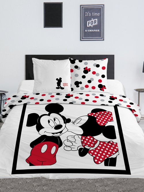 Completo letto con stampa 'Topolino e Minnie' - 2 piazze - Kiabi