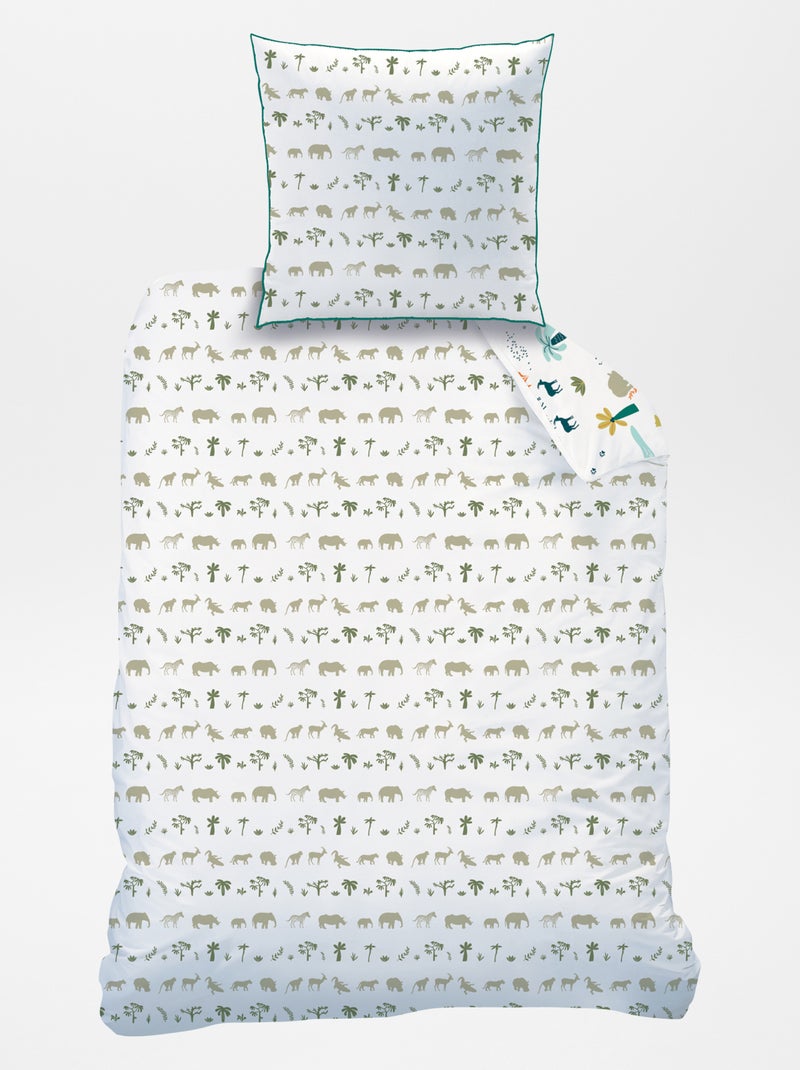Completo letto double face 1 piazza BIANCO - Kiabi