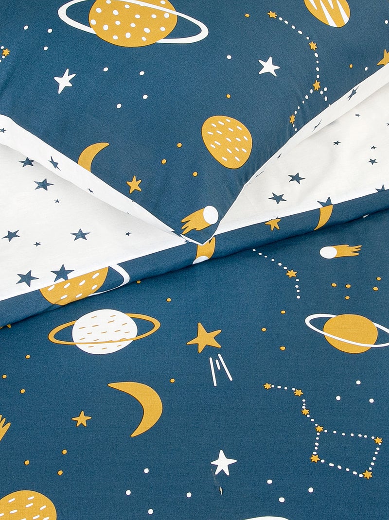 Completo letto double face 1 piazza BLU - Kiabi