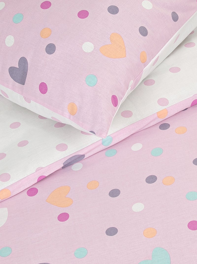 Completo letto double face 1 piazza ROSA - Kiabi