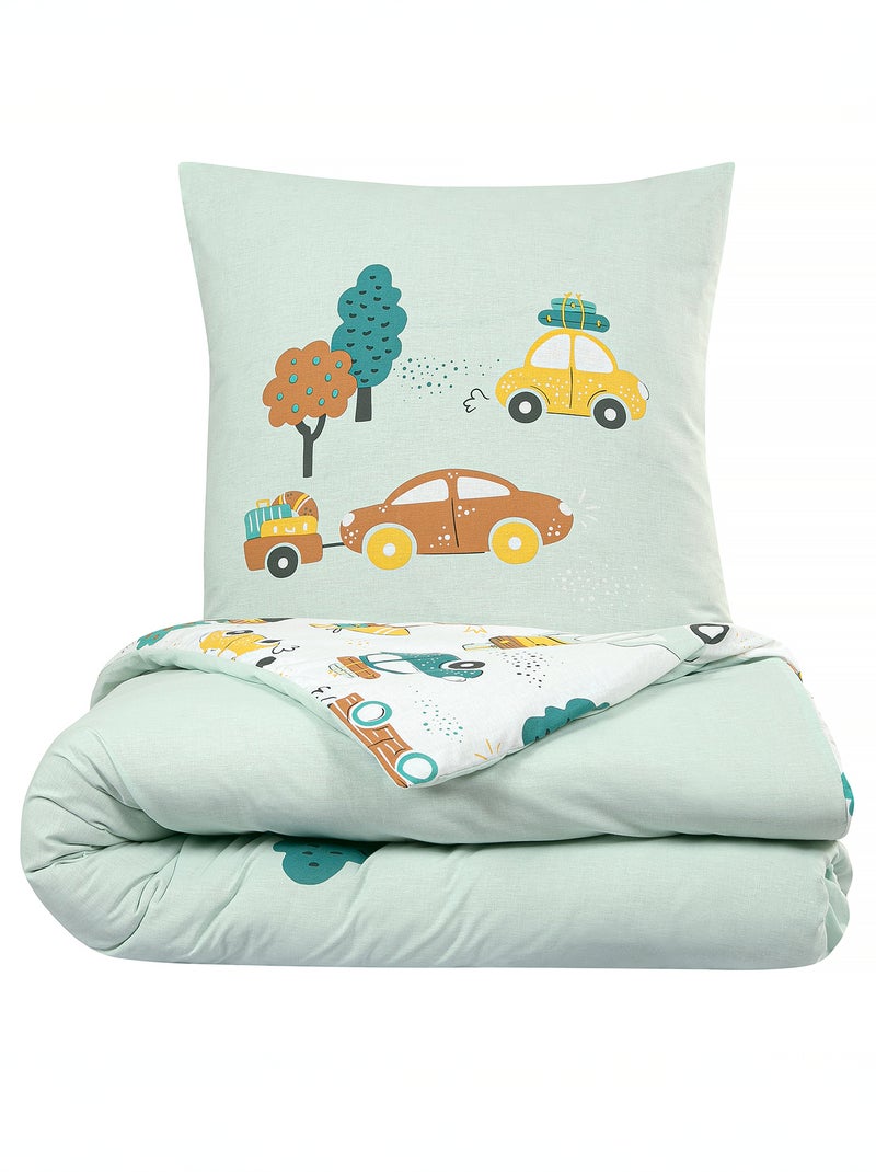 Completo letto double face 1 piazza VERDE - Kiabi