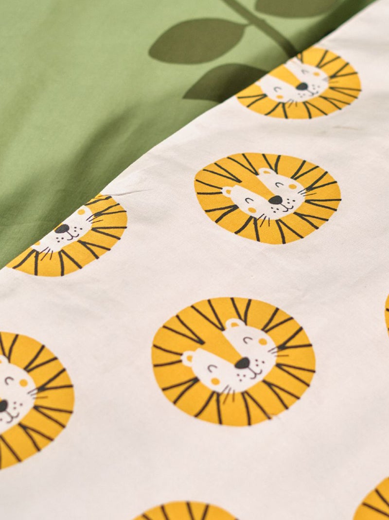Completo letto double face con stampa leone - 1 piazza Verde - Kiabi