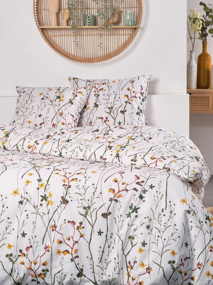 Drucon Set Biancheria Da Letto Con Trapunta Floreale Boho 2 Pezzi, Matrimoniale 172x218 Cm, Morbida Microfibra, Leggera E Traspirante, Reversibile, Fiore Rosa