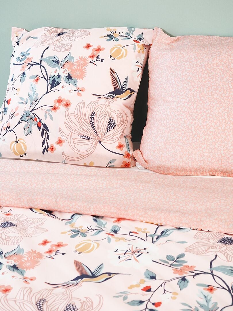 Loussiesd Set di biancheria da letto con angoli floreali, stile bohémien, stile esotico, per letto matrimoniale, con 2 federe