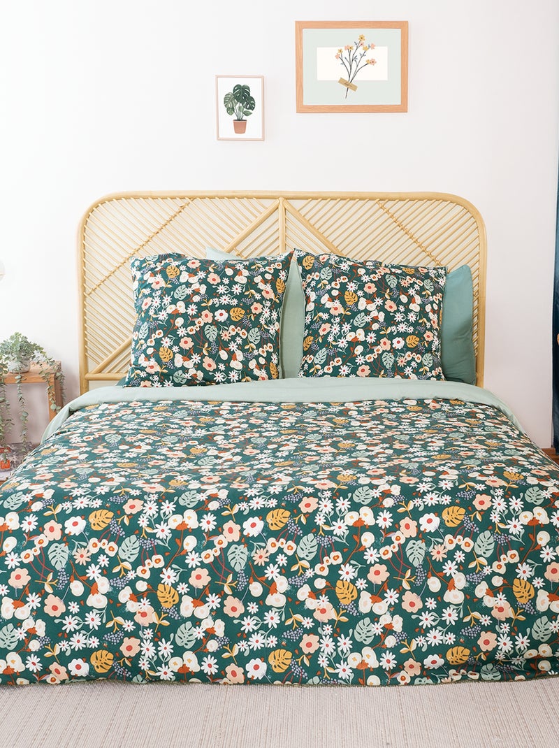 Completo letto 'floreale' - 2 piazze VERDE - Kiabi