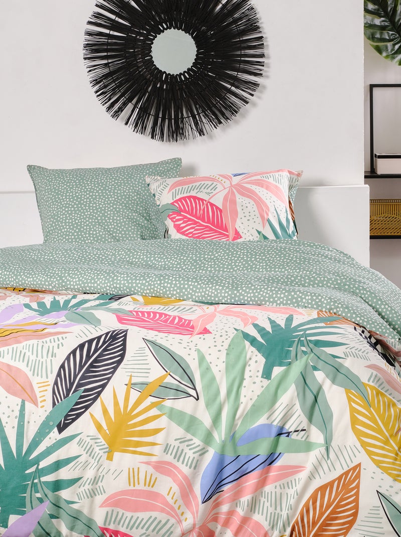 Completo letto 'foglie' - 2 piazze BEIGE - Kiabi