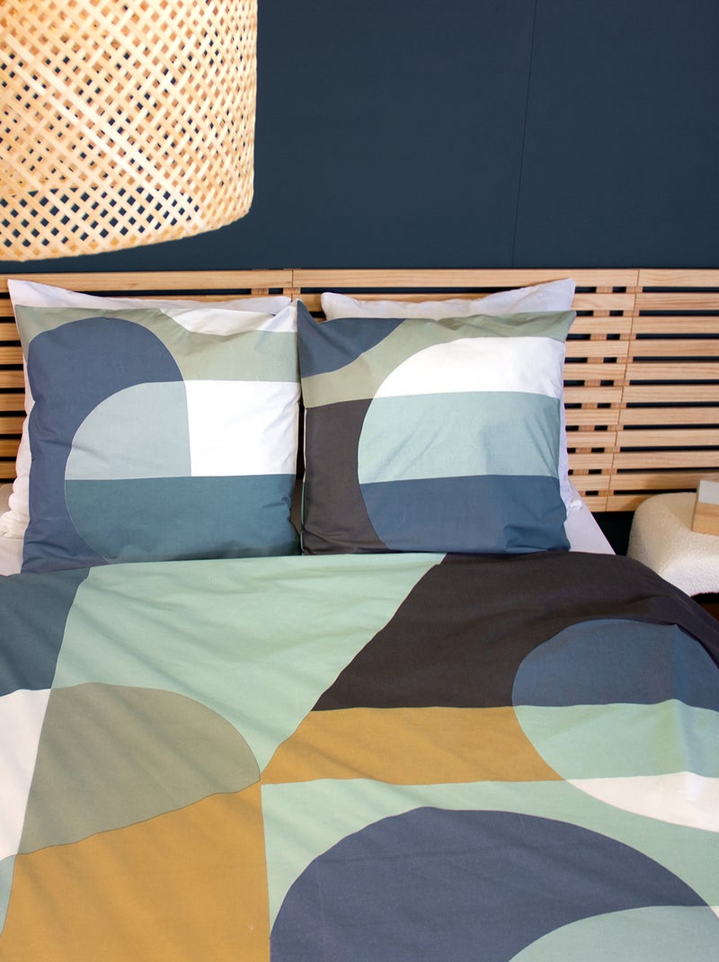 Completo letto geometrico - 2 piazze Blu - Kiabi