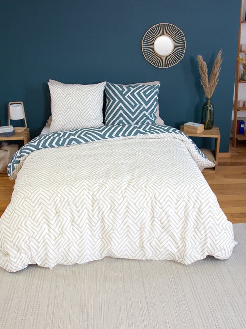 Completo letto geometrico - 2 piazze - Kiabi