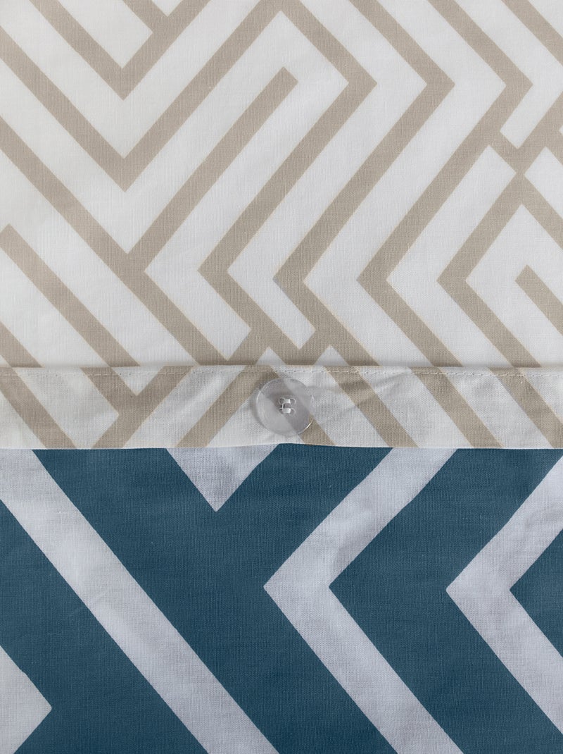 Completo letto geometrico - 2 piazze Blu - Kiabi