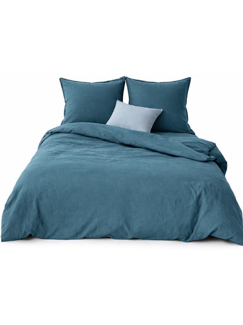 Completo letto in cotone e lino lavato tinta unita - Kiabi Completo letto in cotone e lino lavato tinta unita - Kiabi