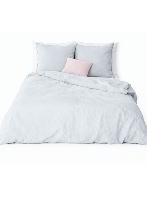 Completo letto in cotone e lino lavato tinta unita - Kiabi Completo letto in cotone e lino lavato tinta unita - Kiabi