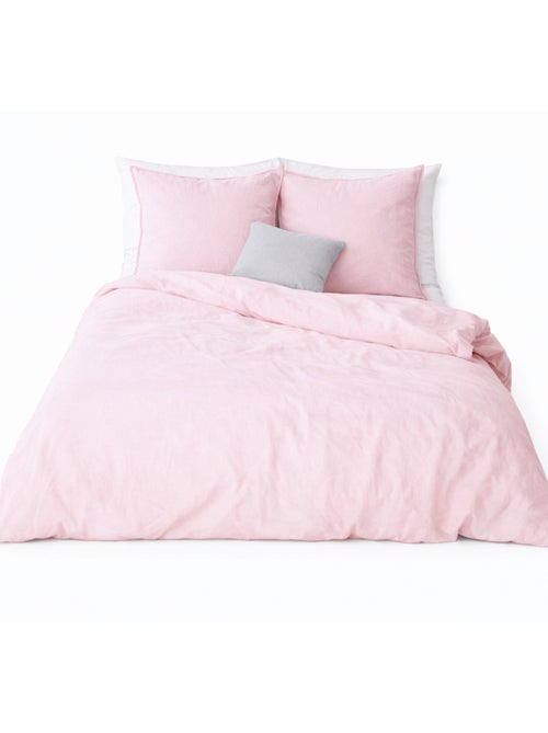 Completo letto in cotone e lino lavato tinta unita - Kiabi Completo letto in cotone e lino lavato tinta unita - Kiabi