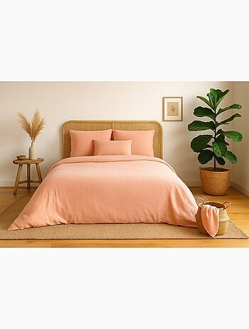Completo letto in garza di cotone tinta unita