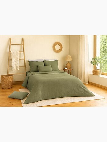 Completo letto in garza di cotone tinta unita