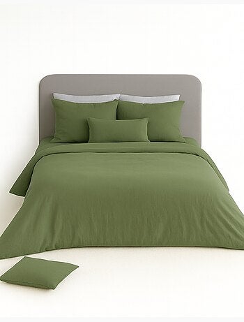 Completo letto in garza di cotone tinta unita