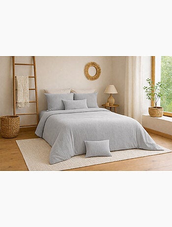 Completo letto in garza di cotone tinta unita